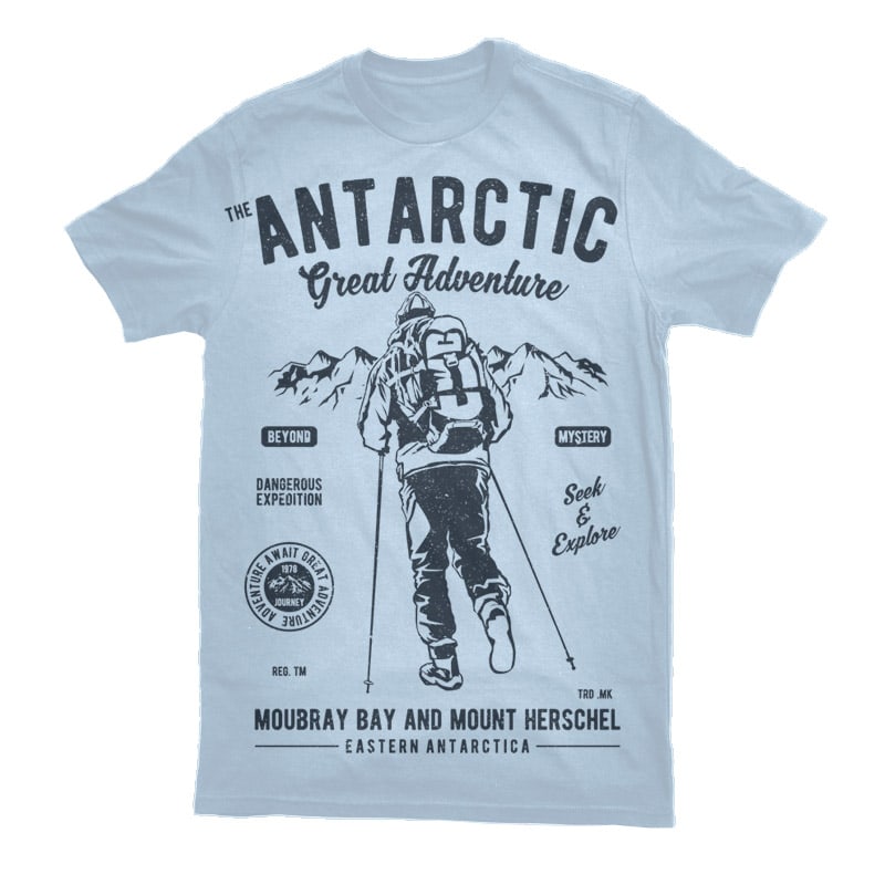Antarctic Adventure Vector t-shirt design t shirt designs for printful