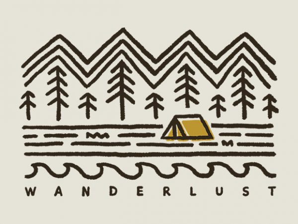 Wanderlust t shirt design png