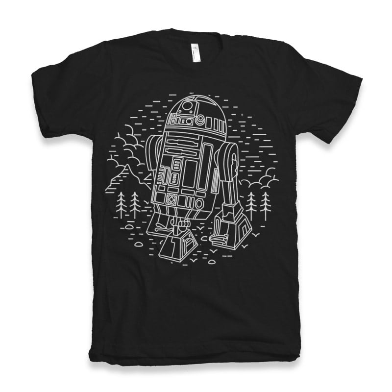 Black Droid vector shirt designs