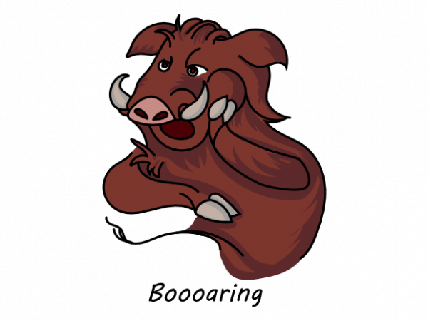Boooaring funny wild boar pun t shirt printing design