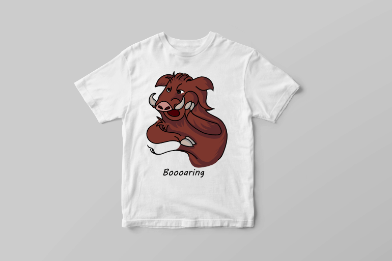 Boooaring funny wild boar pun t shirt printing design t shirt designs for sale