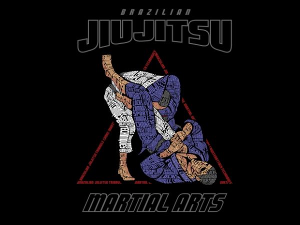 Brazilian jiujitsu caligram t shirt design to buy