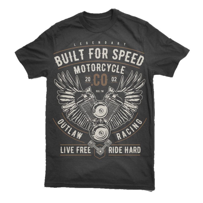 Built For Speed Motorcycle Vector t-shirt design - Buy t-shirt designs