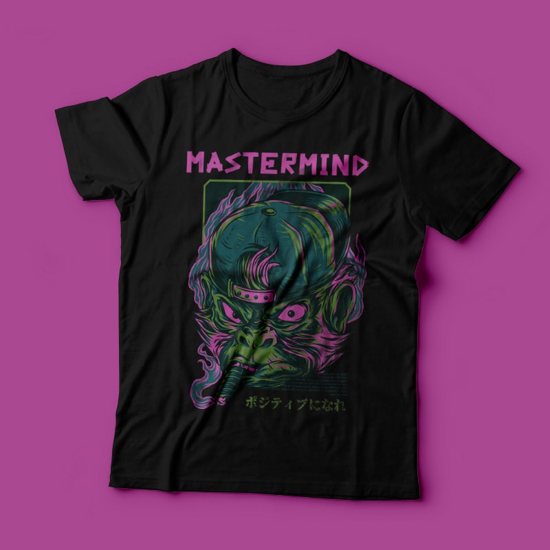 Mastermind Monkey T-Shirt Design tshirt design for sale