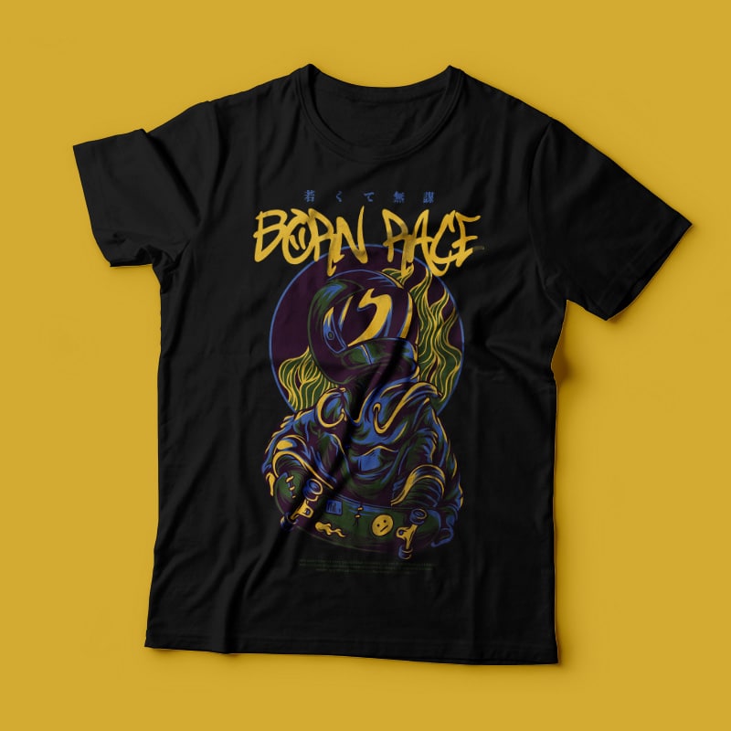 Born Race T-Shirt Design vector shirt designs