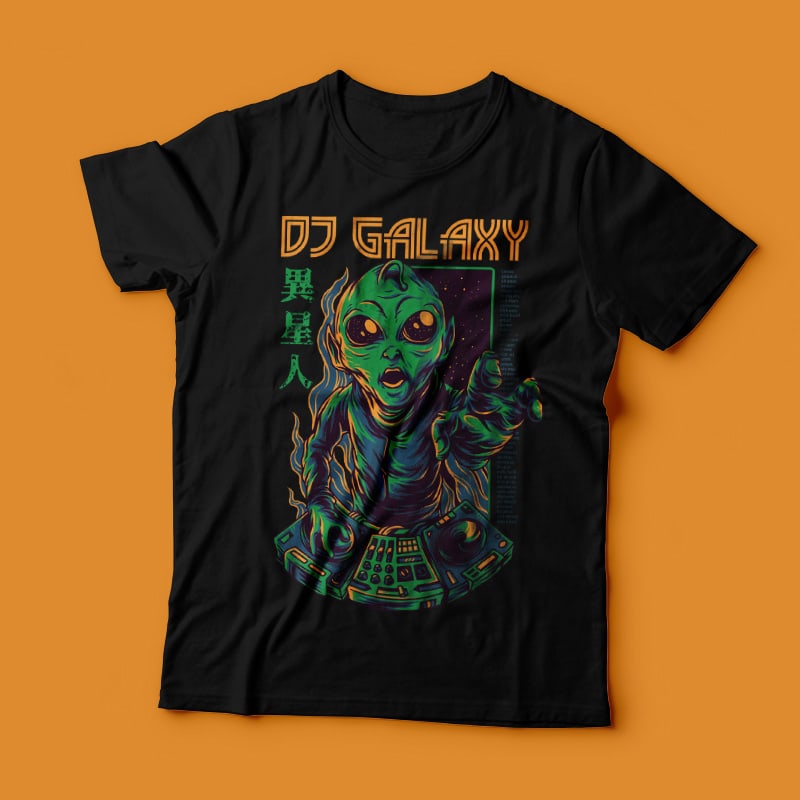 DJ Galaxy T-Shirt Design vector shirt designs