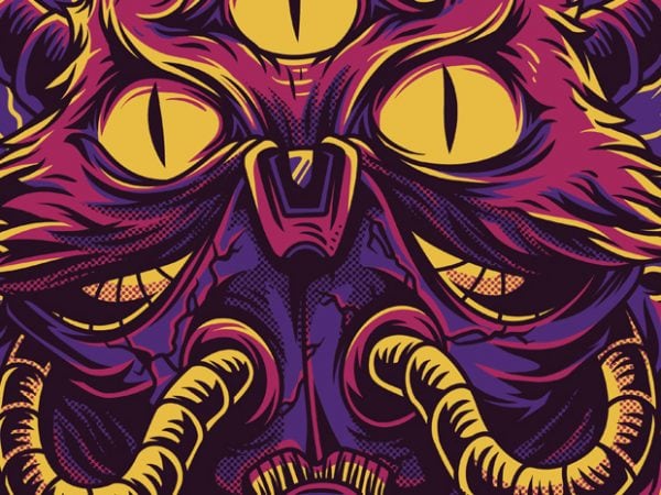 The cat monster t-shirt design
