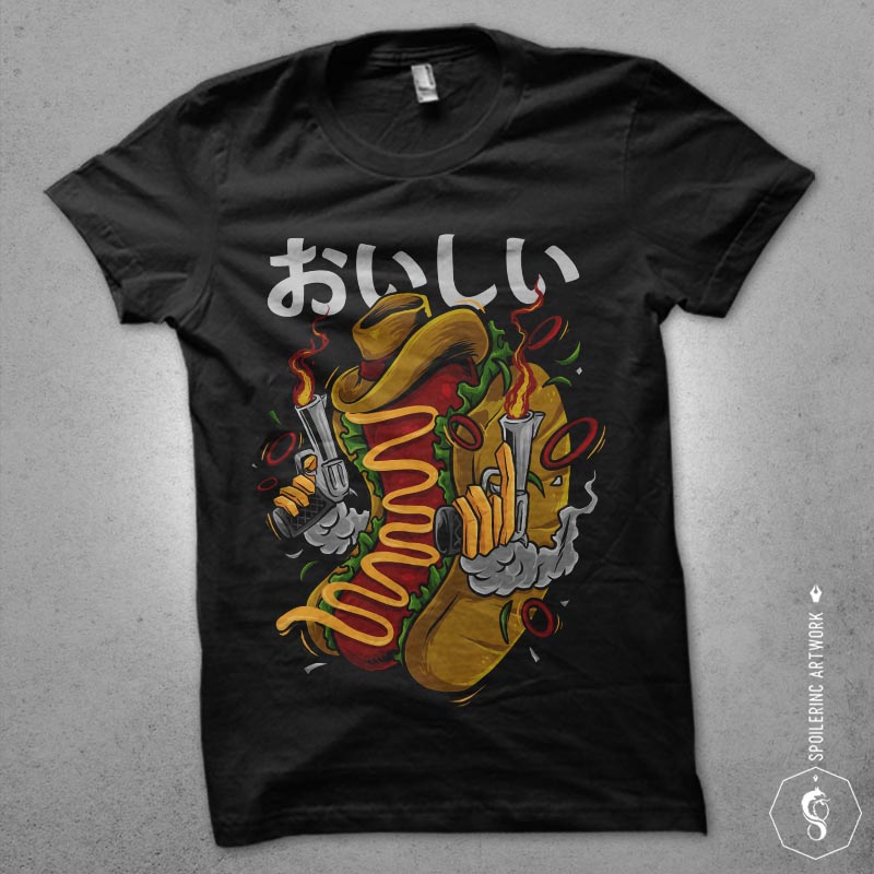cowboy hotdog Graphic t-shirt design buy t shirt design