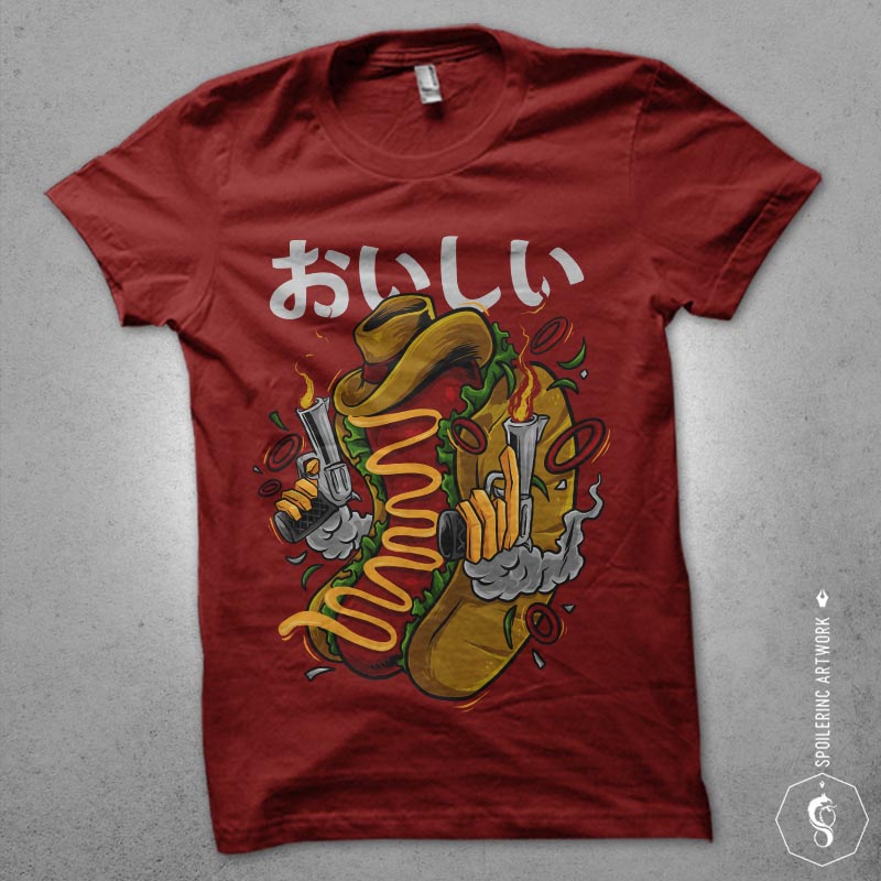 cowboy hotdog Graphic t-shirt design buy t shirt design