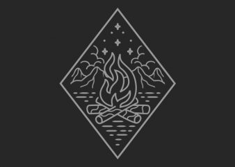 Camp Fire graphic t-shirt design