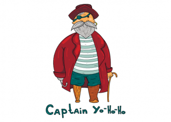 Captain Yo Ho Ho funny pirate kids clothing t shirt printing design