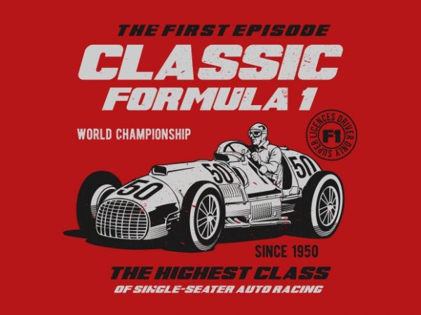 Classic f1 buy t shirt design artwork