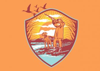 Duck Hunting print ready shirt design