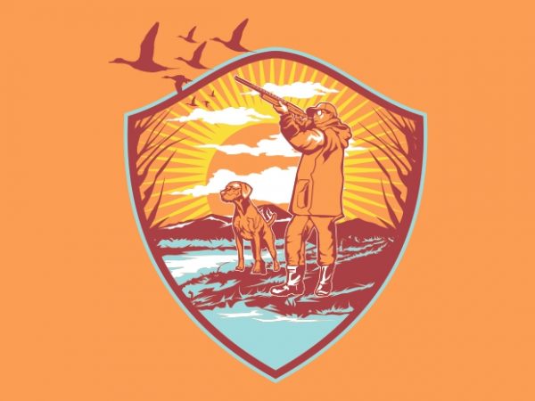 Duck hunting print ready shirt design