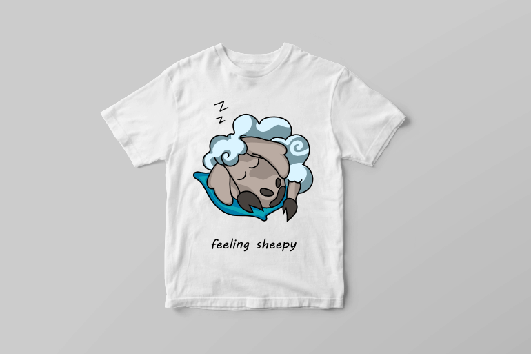 Feeling sheepy funny pun with cute sleeping sheep vector t shirt design t shirt designs for sale