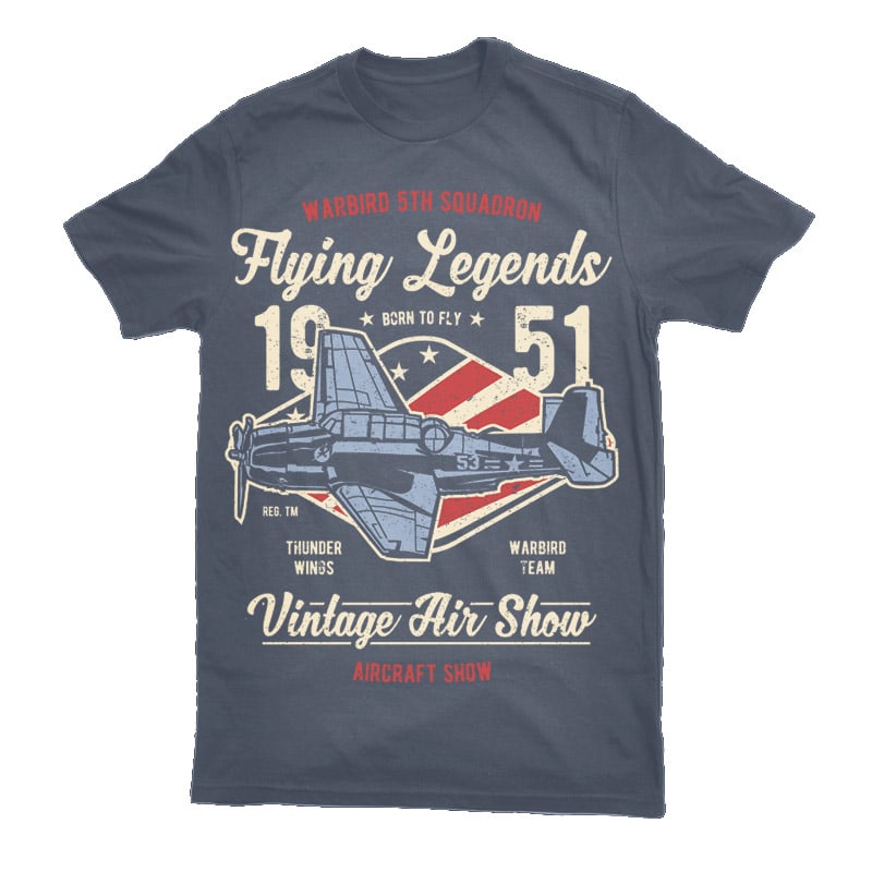 Flying Legends Graphic t-shirt design tshirt designs for merch by amazon