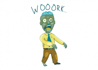 Funny work Zombie who hates his job t shirt printing design