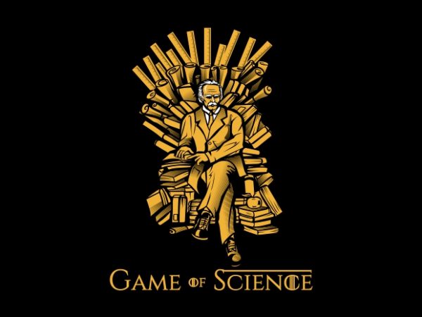 Game of science print ready shirt design