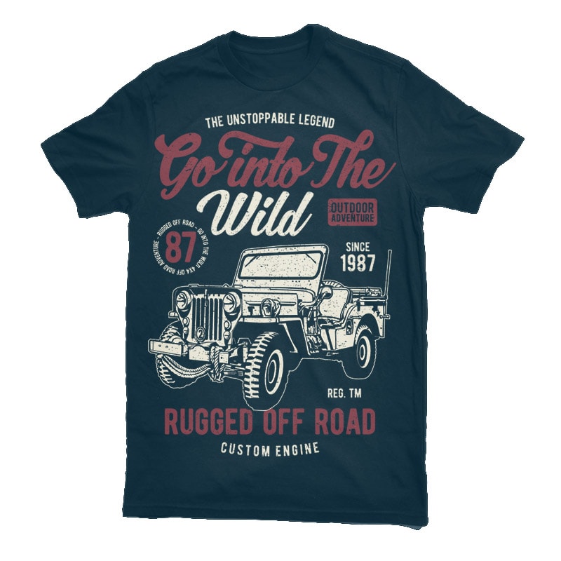 Go Into The Wild Vector t-shirt design t-shirt designs for merch by amazon