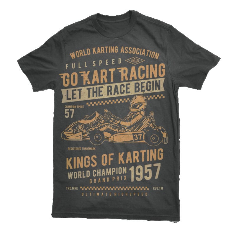 Go Kart Racing Vector t-shirt design tshirt factory