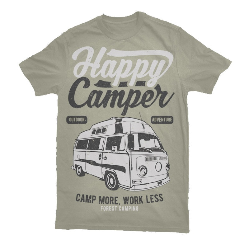 Happy Camper Graphic t-shirt design tshirt factory