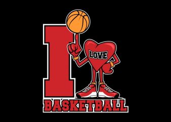 I Love Basketball t shirt design to buy