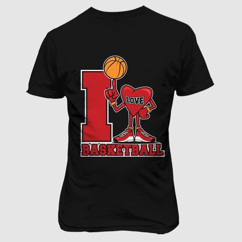 I Love Basketball t shirt design to buy - Buy t-shirt designs