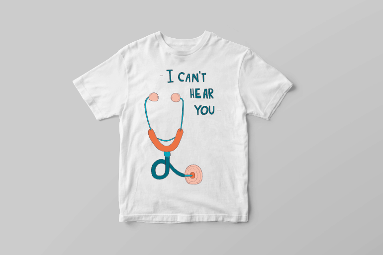 I can not hear you funny doctor of medicine saying t shirt printing design tshirt design for merch by amazon