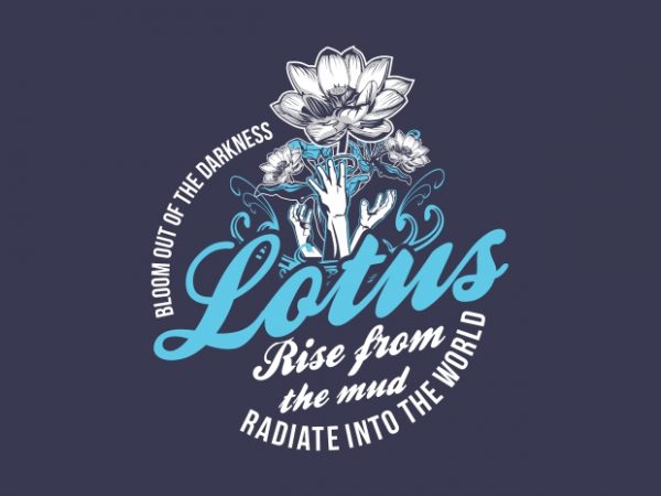 Lotus buy t shirt design for commercial use