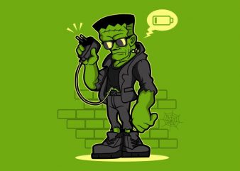 LOW BAT frankenstein vector shirt design