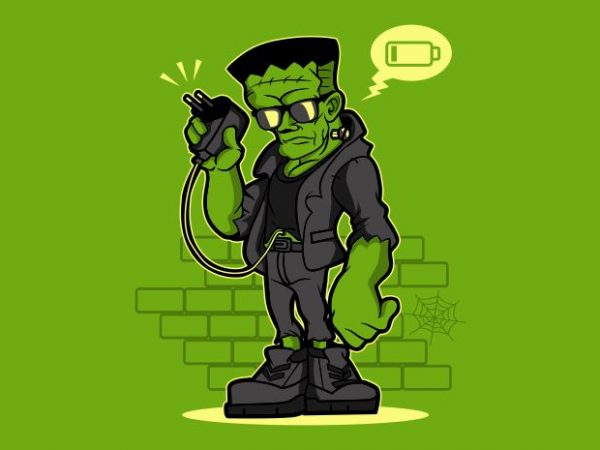 Low bat frankenstein vector shirt design