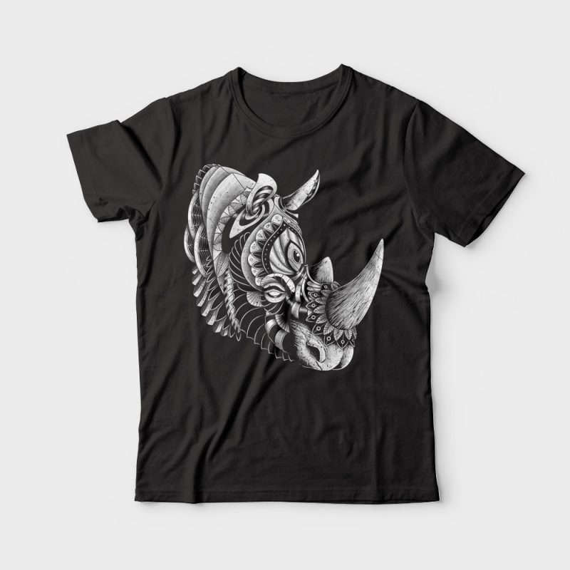 Rhino Ornate vector t shirt design