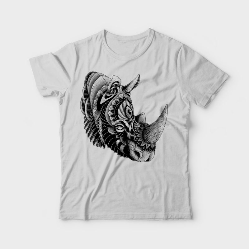 Rhino Ornate vector t shirt design