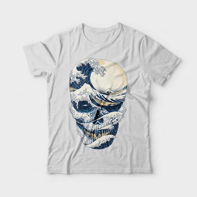 The Great Wave off Skull buy t shirt designs artwork
