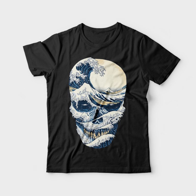 The Great Wave off Skull buy t shirt designs artwork