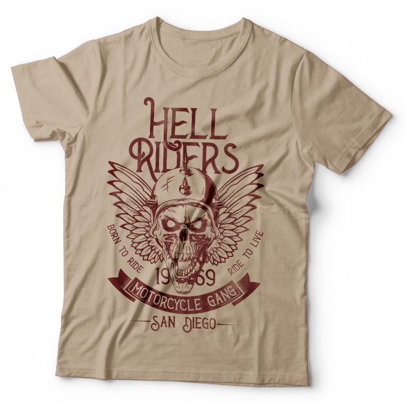 Hell Riders. Vector T-Shirt Design tshirt factory