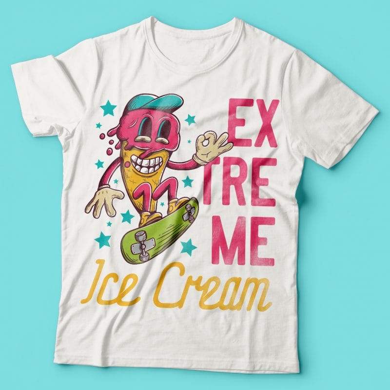 Extreme Ice Cream. Vector T-Shirt Design vector t shirt design