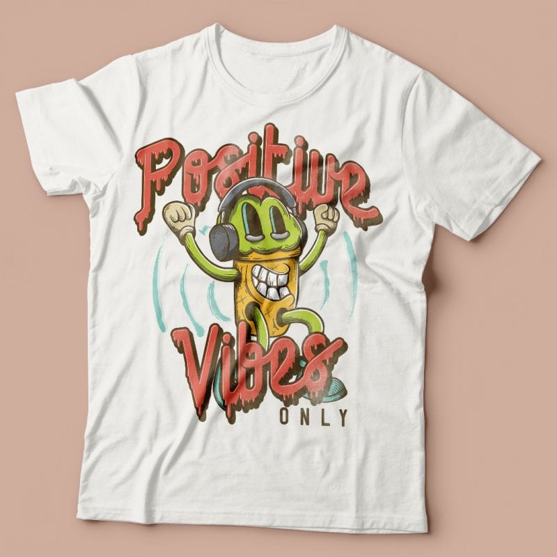 Positive vibes only. Vector T-Shirt Design vector t shirt design