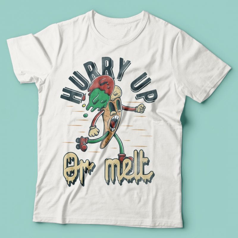 Hurry up or melt. Vector T-Shirt Design t shirt design graphic
