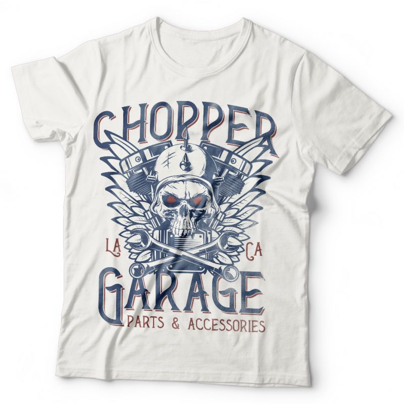 Chopper Garage. Vector T-Shirt Design tshirt factory