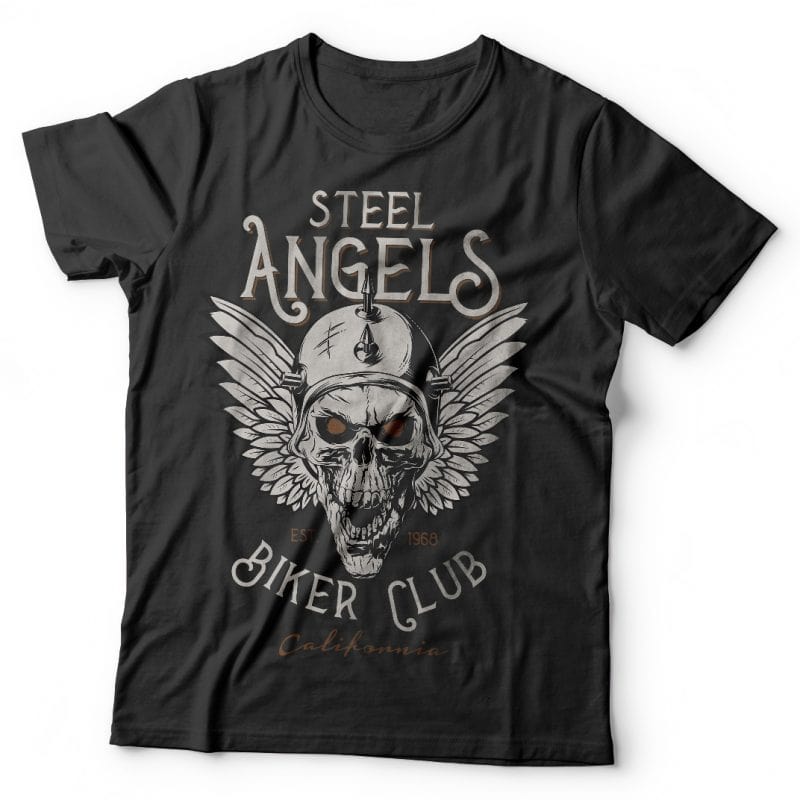 Steel angels. Vector T-Shirt Design tshirt factory