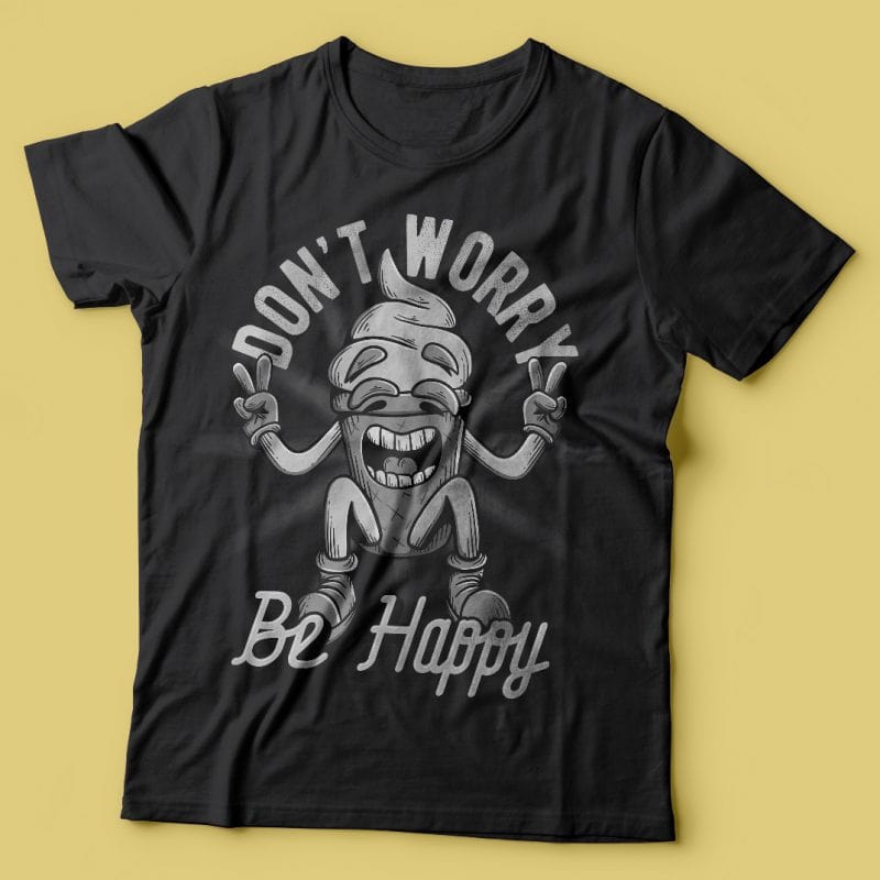 Don’t worry be happy. Vector T-Shirt Design vector t shirt design