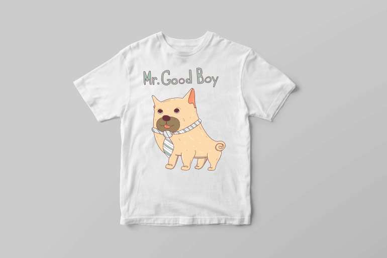 Mr good boy cute dog with a tie hand drawn vector t shirt design tshirt design for merch by amazon