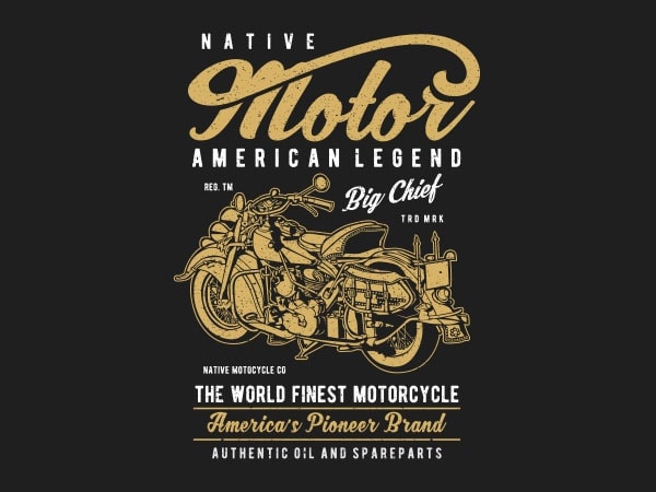 Native Motorcycle Vector t-shirt design Native Motorcycle Vector t-shirt design