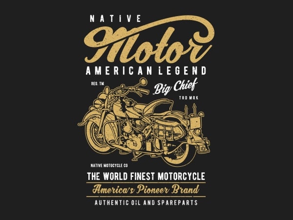 Native motorcycle vector t-shirt design