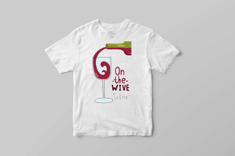 On the wive funny red wine and surfer saying t shirt printing design buy tshirt design