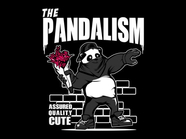 Pandalism tshirt design vector