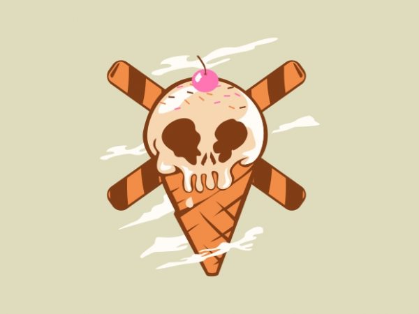 Pirate icecream tshirt design vector