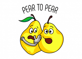Pear to pear funny business and technical pun graphic t shirt design