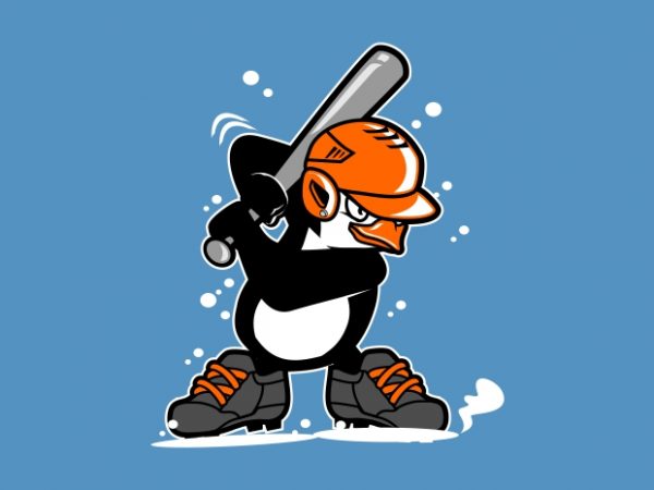 Penguins baseball tshirt design for sale